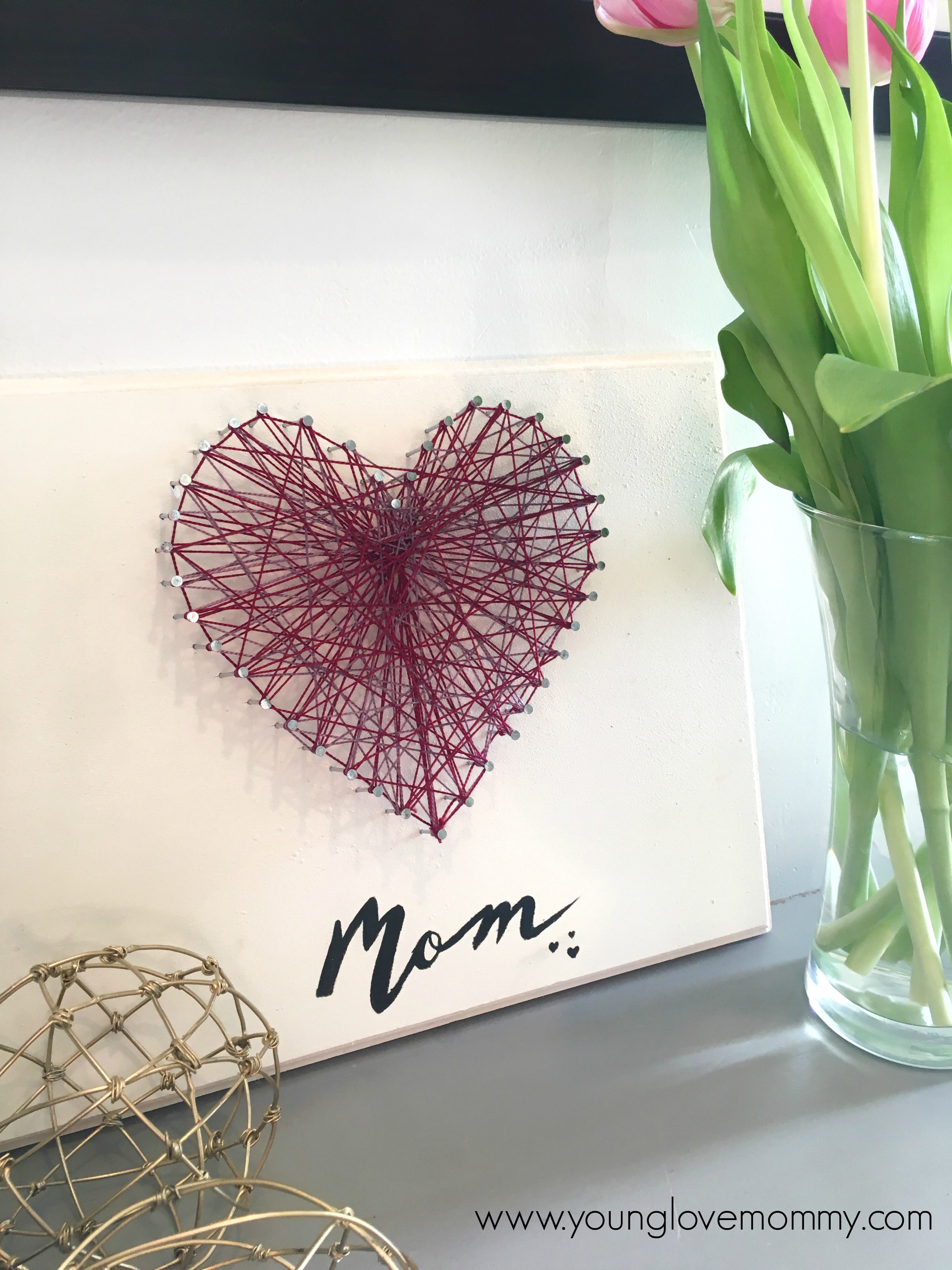 MOM String Art PATTERN DIY Mother's Day Adult Art Craft Project