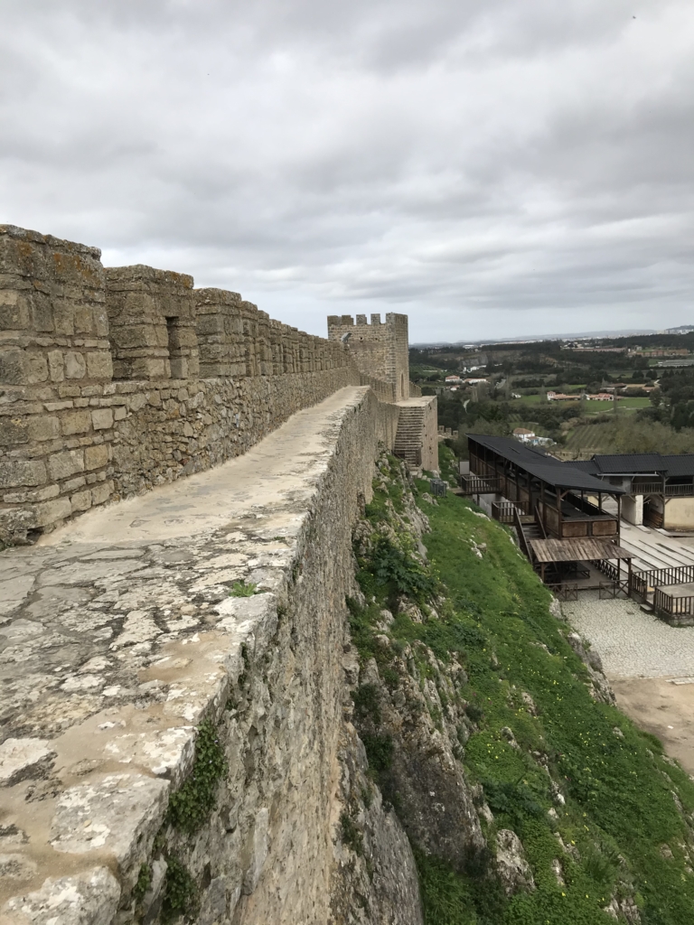 Medieval castle walls obidos portugal