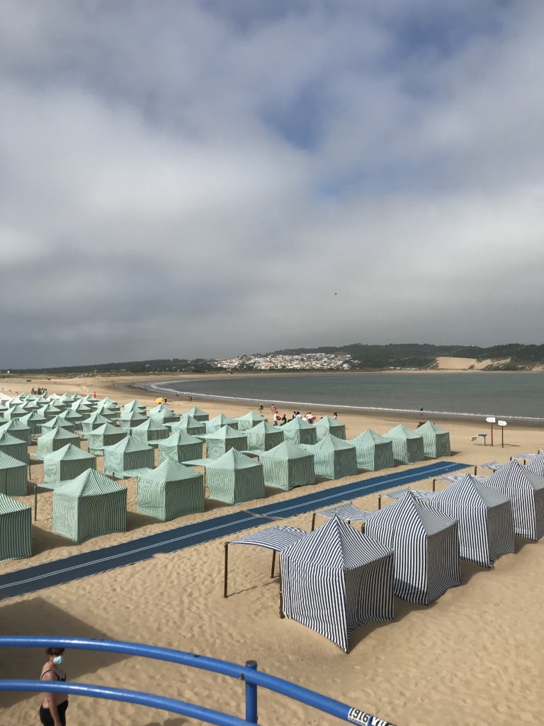 São Martinho do Porto bay beach cabanas